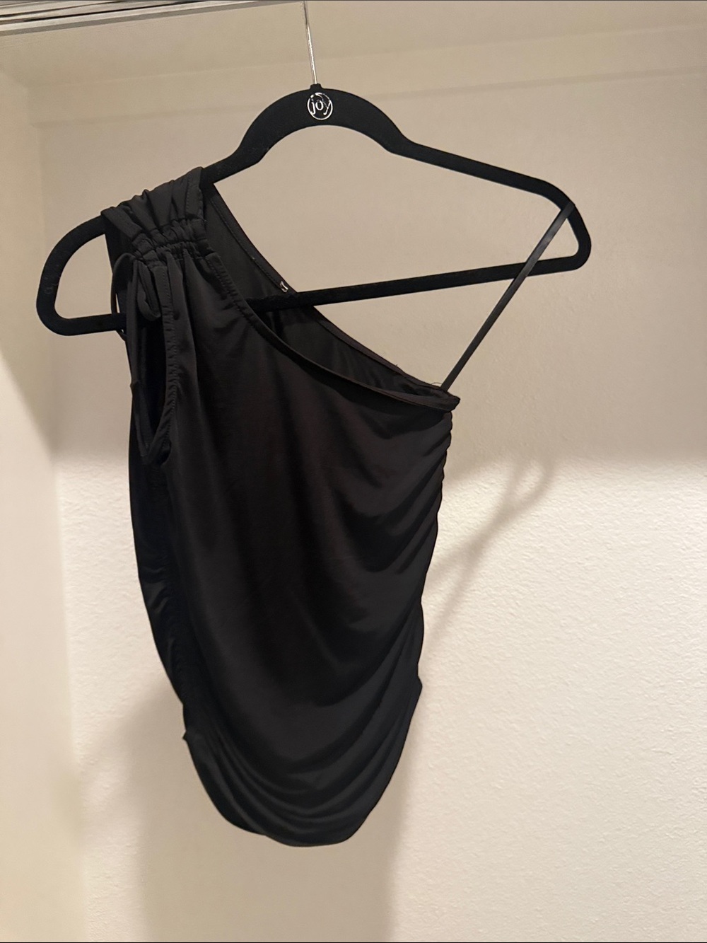 One-Shoulder Black Women's Dress